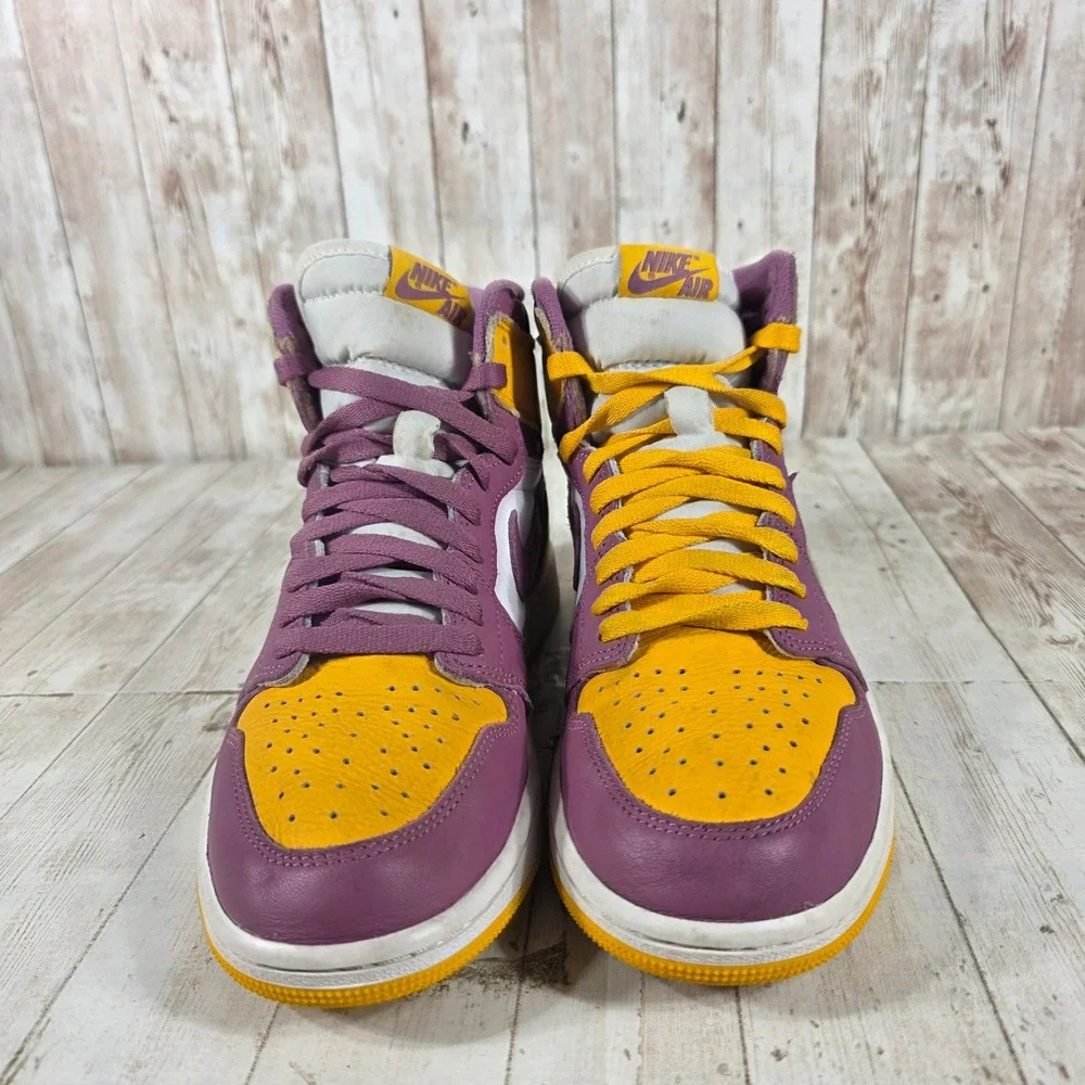 Air Jordan 1‎ Retro High OG Brotherhood Gold Purple 555088-706 Mens Size 8